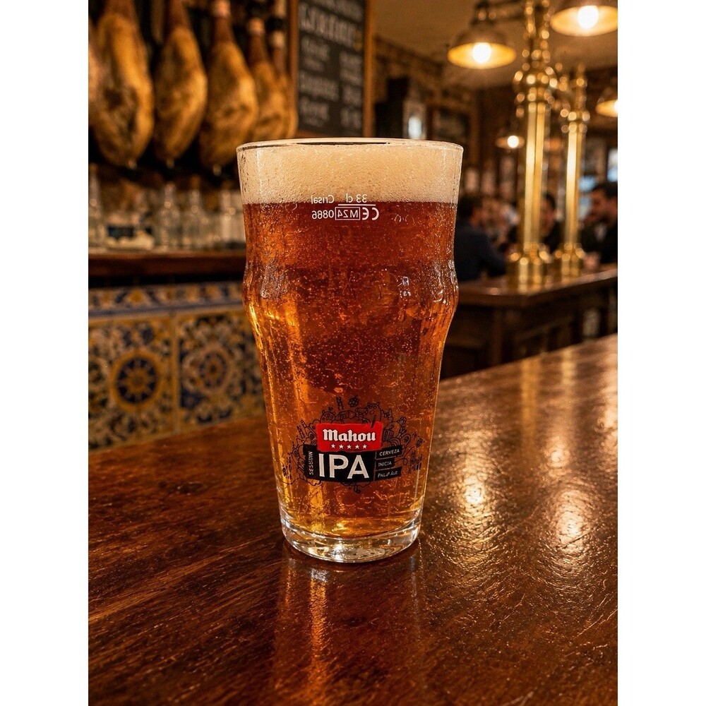 Mahou IPA 33cl Spanish Beer Glass Cerveza India Pale Ale